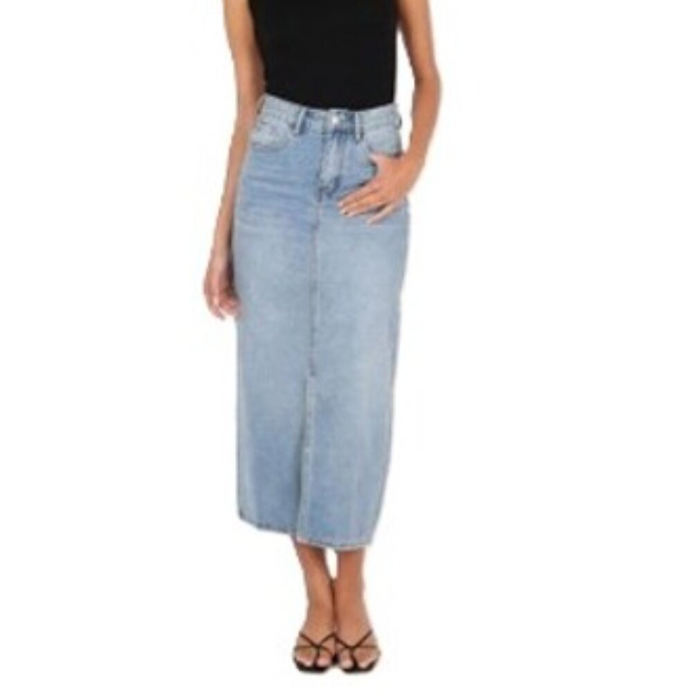 Petal & Pup 38" Dana Denim Midi/Maxi Skirt Blue Wash Sz 12